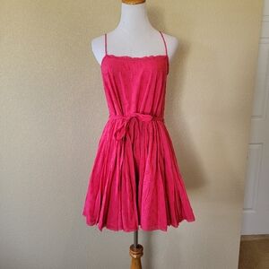 New Ulla Johnson Beatriz Lace-Trim A-Line Mini Dress in Pink, Size 10